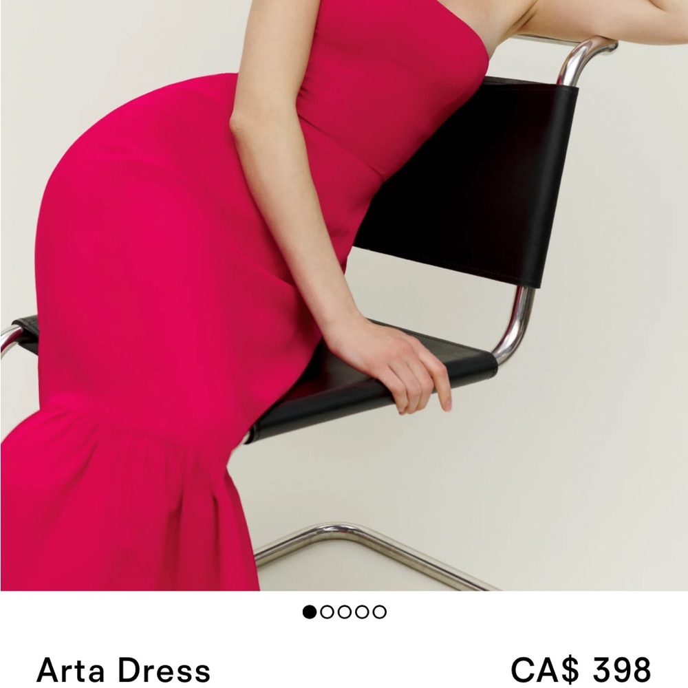 Reformation Arta Dress Rhubarb - Size 4 - Picture 3 of 4